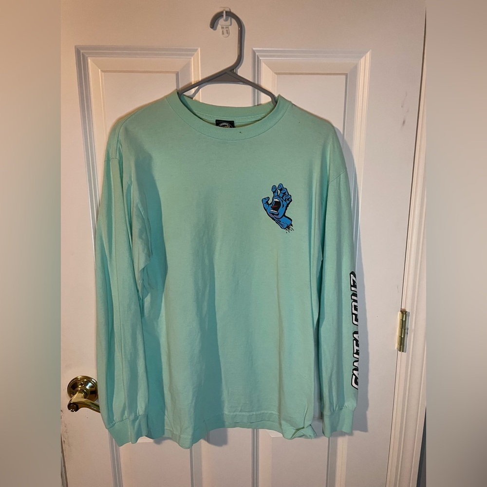 Santa Cruz Teal Hand Long Sleeve Shirt size Medium